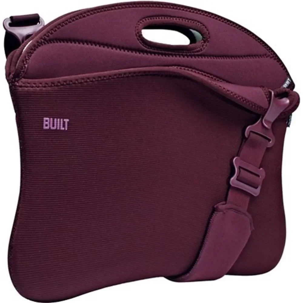 BUILT Laptop Porter 15.4 Inch Neoprene Shoulder Bag Black Raspberry New